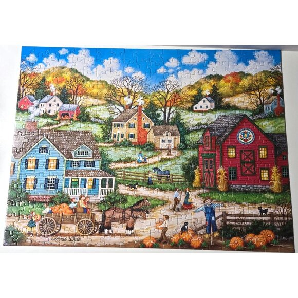 MasterPieces Heartland THE PUMPKIN PICKERS Jigsaw Puzzle 300 ez grip large pcs - Picture 3 of 7